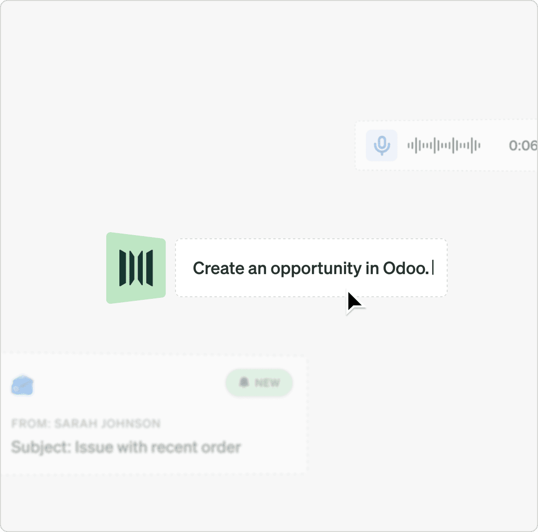 Voice prompt: create an opportunity in Odoo