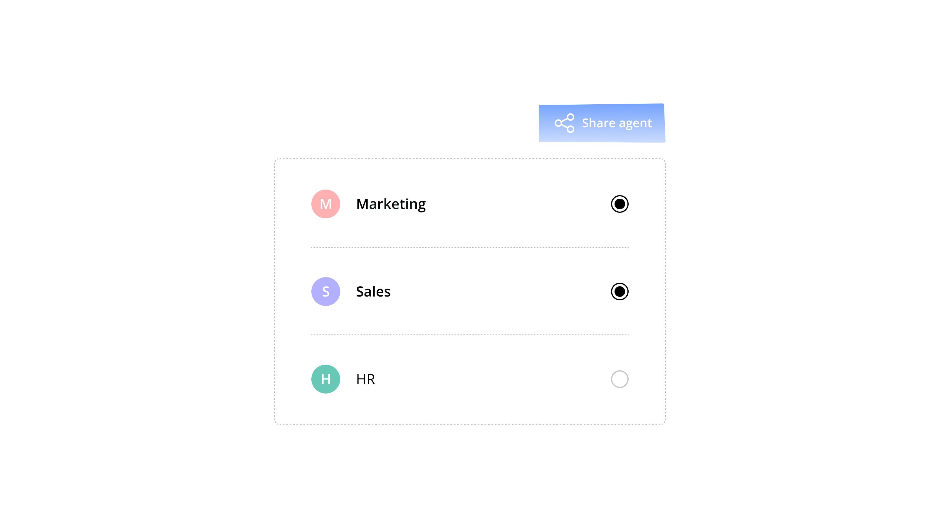 Share an agent with your team in Wonka AI chat