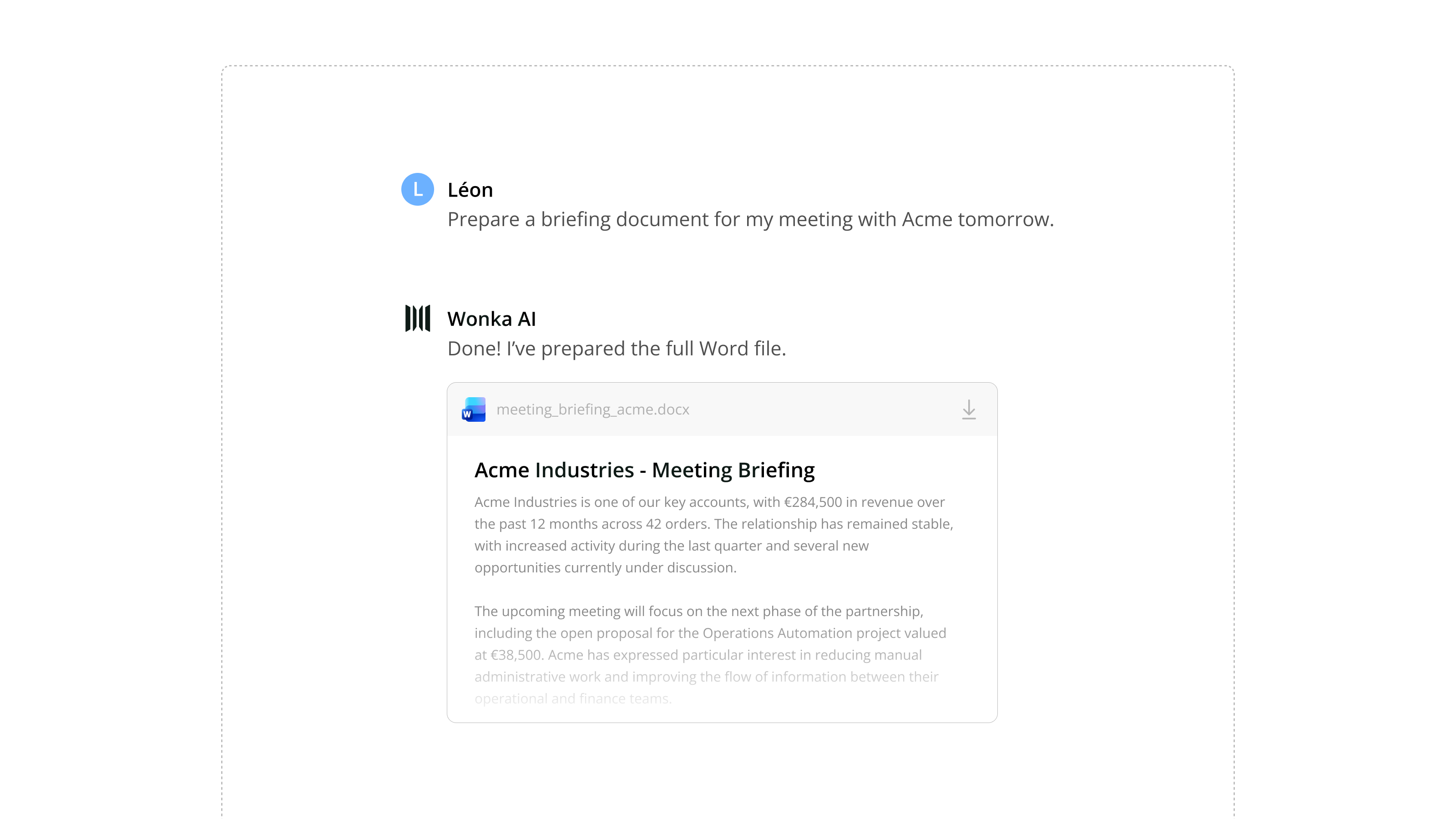 Write and edit in Word with Wonka AI chat